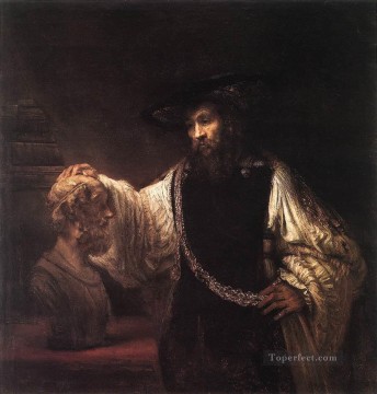 Rembrandt van Rijn Painting - Aristóteles con un busto de Homero retrato Rembrandt